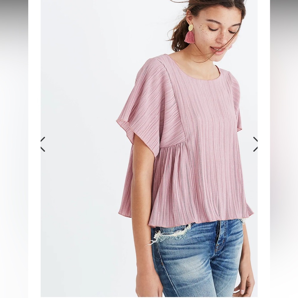 Madewell Pink pleat Blouse